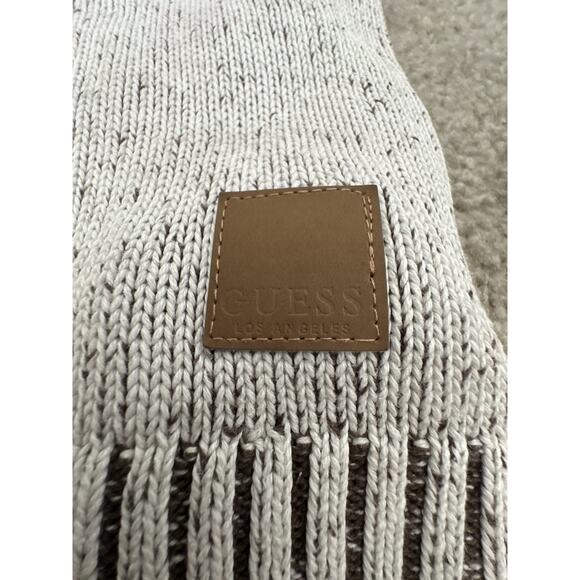 GUESS Los Angeles Mens Medium Shawl Collar Half Zip Sweater Cotton Knit Brown - Picture 5 of 14